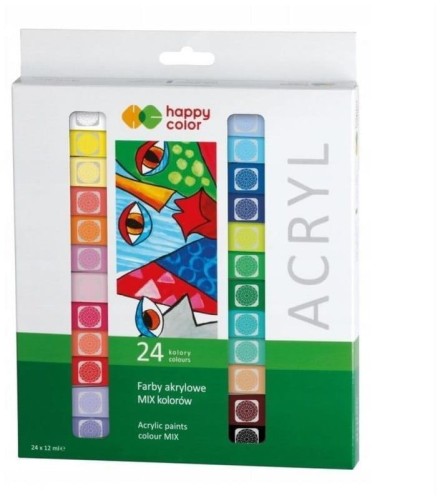 Przejdź do produktu Farba akrylowa 24 kolory 12ml