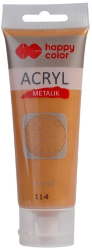 Przejdź do produktu Farba akrylowa 75 ml, głębokie złoto metalik, Happy Color
