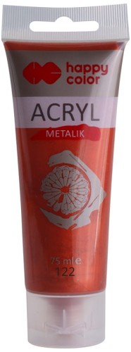 Przejdź do produktu Farba akrylowa 75 ml, czerwone złoto, metaliczna, Happy Color