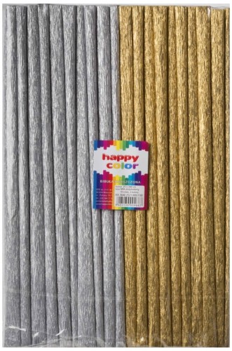 Przejdź do produktu Krepina mix C 25x200cm złota, srebrna, 10 rolek, Happy Color