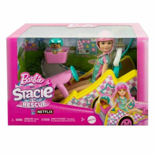 Przejdź do produktu Barbie Gokart Stacie Pojazd filmowy i lalka HRM08