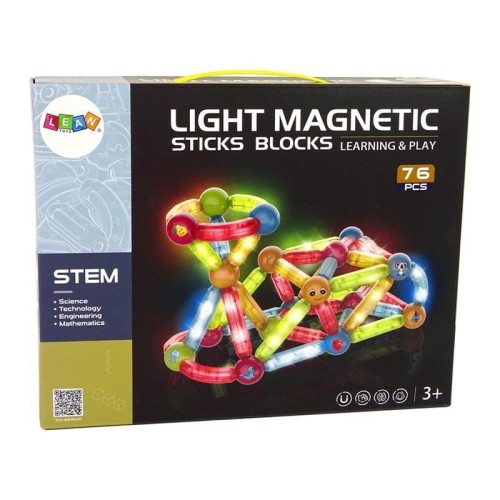 Przejdź do produktu Klocki magnetyczne świecące 76 elementów LeanToys