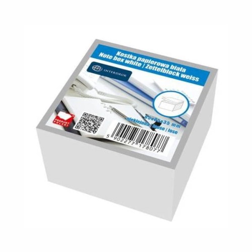 Przejdź do produktu Kostka papierowa 8,5x8,5x3,5 biała nieklejona . IN
