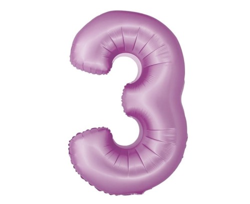 Przejdź do produktu Balon foliowy Smart, Cyfra 3, lawendowa matowa, 76 cm, GoDan