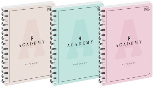 Przejdź do produktu Kołonotes A4 100k. kratka 90g Academy pastel, Interdruk