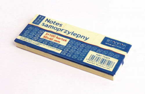 Przejdź do produktu Notes samoprzylepny 50x40 /op3szt/ żółty p12 STARP
