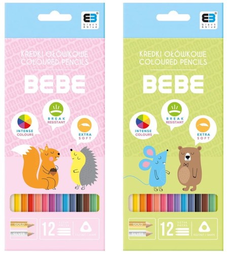 Przejdź do produktu Kredki ołówkowe 12-kol. trójkątne B&B Kids Pastel, Interdruk