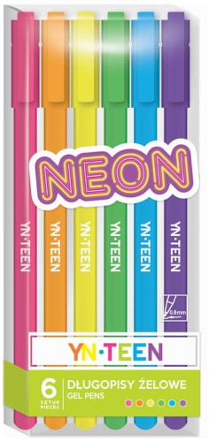 Przejdź do produktu Długopisy żelowe neon kpl. 6-kol, Interdruk