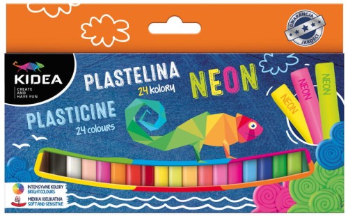 Przejdź do produktu PLASTELINA 24 MIX NEON KIDEA