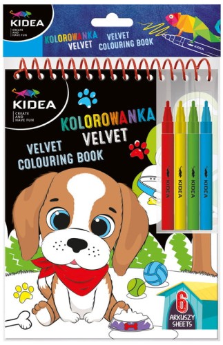 Przejdź do produktu Kolorowanka velvet B Kidea Pies DERFORM