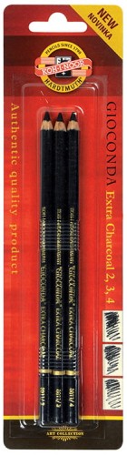 Przejdź do produktu Węgiel rysunkowy w drewnie 3szt KIN
