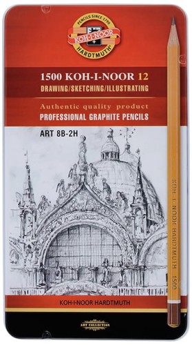 Przejdź do produktu Ołówki 1500 zestaw Art 8B-2H w metal. pudd. 1502/II, Koh-I-Noor