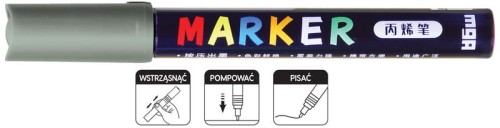 Przejdź do produktu Marker akrylowy 1-2 mm, srebrny, M&G