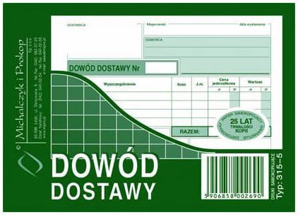 Przejdź do produktu DRUK M DOWÓD DOSTAWY A6