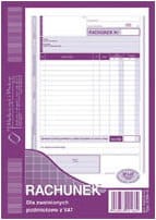 Przejdź do produktu Druk Rachunek zwolniony z VAT A5-pion.O/K MiP