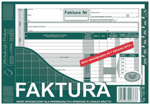 Przejdź do produktu A-123-3 FAKTURA VAT brutto A-5