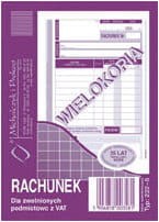 Przejdź do produktu DRUK M RACHUNEK A6 DLA ZWOL.Z VAT P