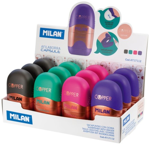 Przejdź do produktu Temperówka z gumką Copper, 4717112, Milan