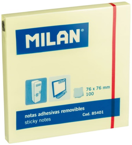 Przejdź do produktu MILAN KARTECZKI SAMOPRZ,75*75 OP,100 ŻÓŁTE 85401