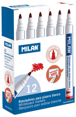 Przejdź do produktu Marker suchościeralny czerwony okrągła końcówka, Milan
