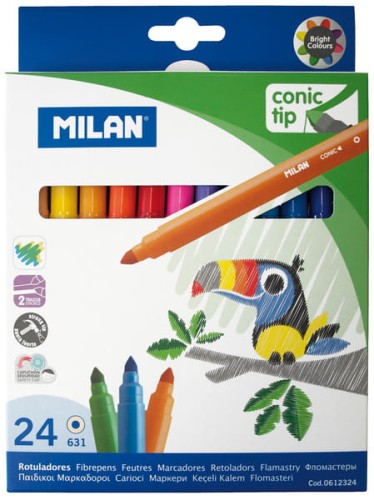 Przejdź do produktu Flamastry 24-kol. stożkowa końcówka, Milan