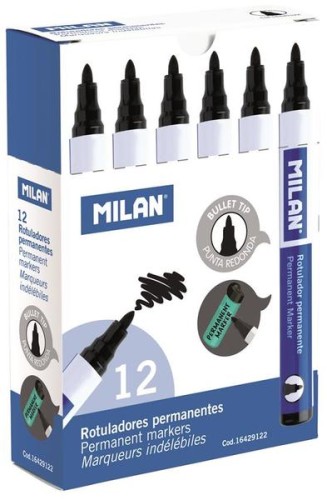 Przejdź do produktu Marker permanentny czarny okrągła końcówka, Milan