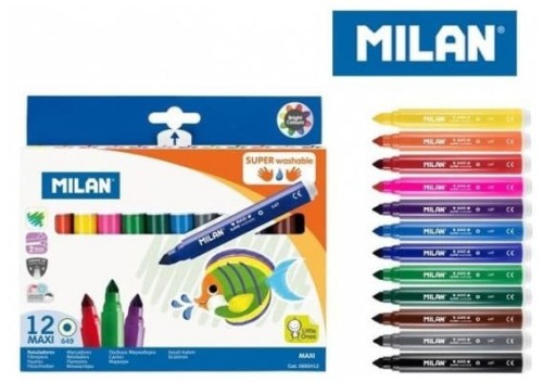 Przejdź do produktu Flamastry 12-kol. Maxi Super Washable, Milan
