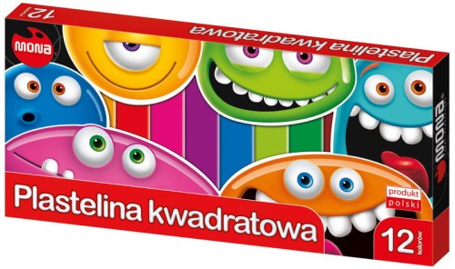 Przejdź do produktu Plastelina 12-kol. kwadratowa, Mona