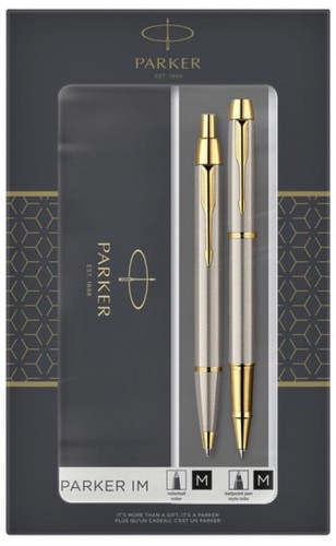 Przejdź do produktu Komplet 2019 IM Brushed Metal GT – pióro kulkowe + długopis, Parker