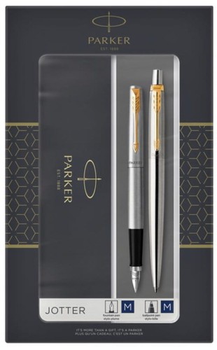 Przejdź do produktu Komplet 2019 Jotter stal GT – pióro wieczne + długopis, Parker
