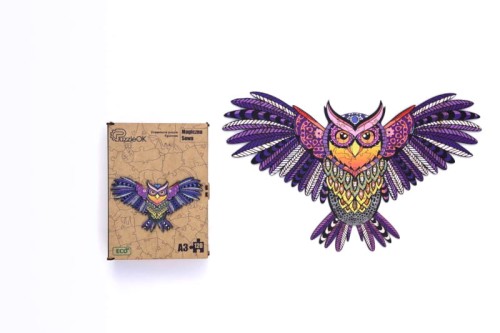 Przejdź do produktu Puzzle drewniane Magiczna Sowa PuzA3-00723