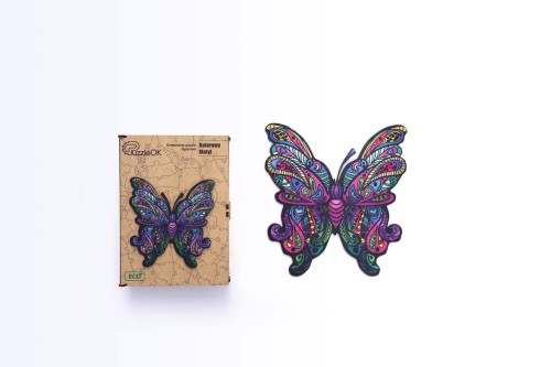 Przejdź do produktu Puzzle drewniane Kolorowy Motyl PuzA3-01235