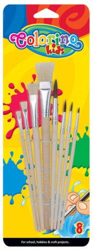 Przejdź do produktu Pędzelki szkolne 8 szt. blister Colorino Kids 3900