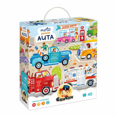 Przejdź do produktu CzuCzu Moto puzzle Auta 40el 3+