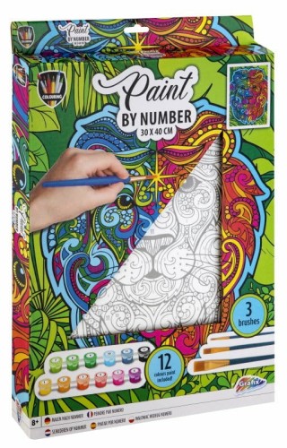 Przejdź do produktu Malowanie po numerach Lew 30x40cm + 12 farb, 3 pęd