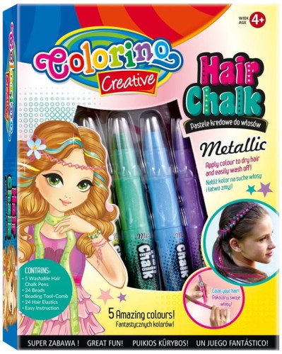 Przejdź do produktu Zestaw pasteli kredowych do włosów 5szt. Metalic Kids Creative