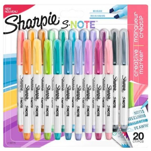 Przejdź do produktu Marker Snote do prac kreatywnych ścięta końcówka 20szt., Sharpie