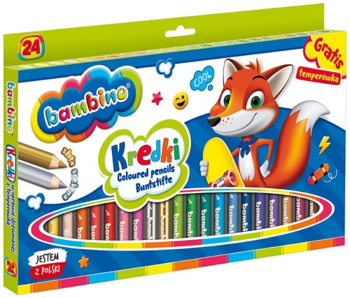 Przejdź do produktu Kredki 24kol Bambino drewno+temp p4 MAJEWSKI. cena