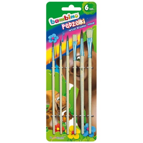 Przejdź do produktu Pędzelki Bambino op. 6szt. blister MAJEWSKI