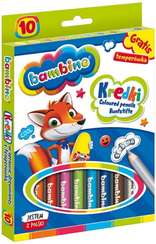 Przejdź do produktu Kredki 10kol Bambino drewno+temp p8 MAJEWSKI