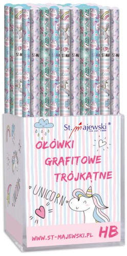 Przejdź do produktu Ołówek trójkątny HB Unicorn Jednorożec mix p72 Cen
