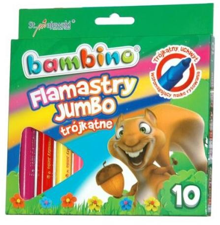 Przejdź do produktu Flamastry 10kol Jumbo Bambino trójkątne standard M