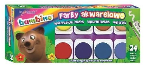 Przejdź do produktu Farby akwarelowe 24 kol. duża pastylka Bambino mix