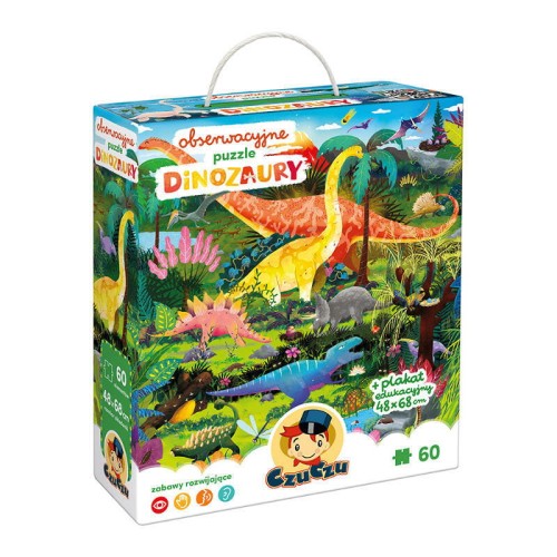 Przejdź do produktu PUZZLE OBSERWACYJNE 60EL DINOZAURY CZU PUD