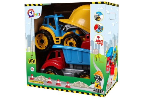 Przejdź do produktu Zestaw pojazdów budowlany + kask Maluch-Bydowlanie