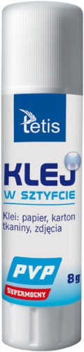 Przejdź do produktu Klej w sztyfcie 8g PVP bezb. p30 TETIS cena za 1sz