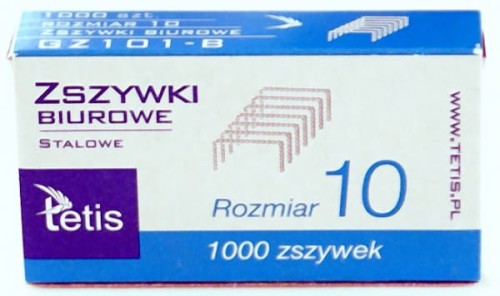 Przejdź do produktu Zszywki biurowe 10 p10. TETIS/cena za 1szt.