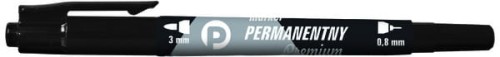 Przejdź do produktu Marker dwustronny permanentny czarny okr.p12 TETIS
