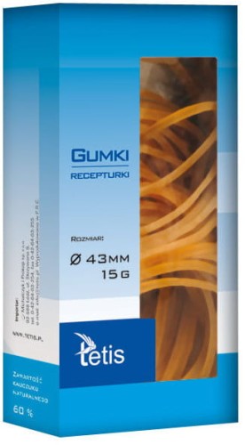 Przejdź do produktu Gumki recepturki 43mm 15g p10 TETIS cena za 1 op