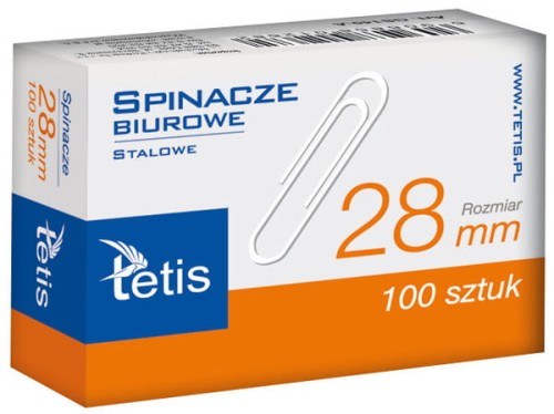 Przejdź do produktu Spinacze biurowe 28mm (100szt) p10. TETIS